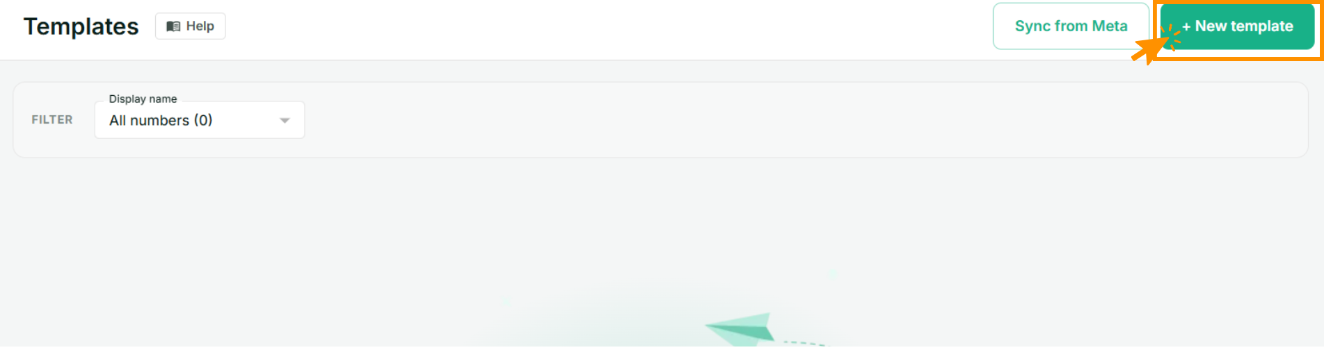 The Templates page with the New template button at the top right